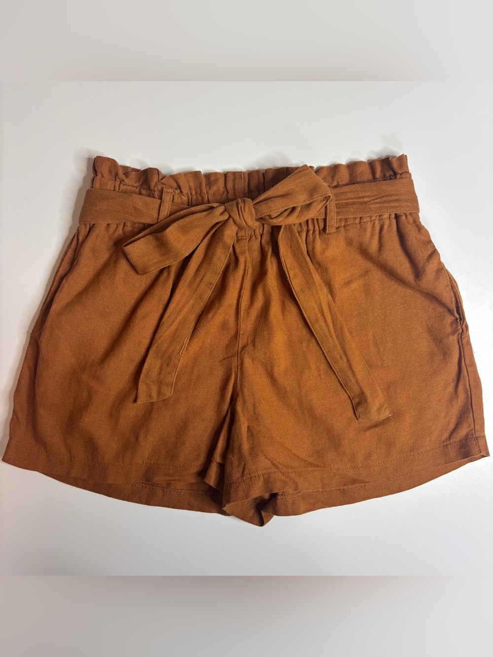 HAVE Linen Blend Paperbag Waist Shorts Size M Boho Summer